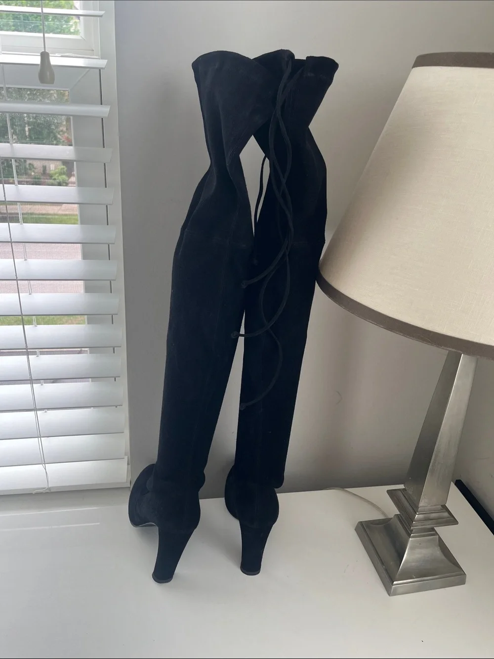 Stuart Weitzman Black Highland Over-the-Knee Suede Boots Size 8.5